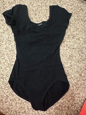 Capezio Black Scoop Neck Short Sleeve leotard